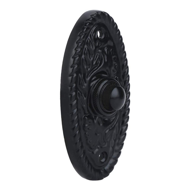 A29 Black Powder Coated Antique Doorbell Button â€“ 3 3/8" x 1 3/4" â€“ Vintage Style Cast Iron Construction with Recess Mount â€“ Wired for Two-Wire Chimes, Durable Weather Resistant Finish, DIY Install - Image 3